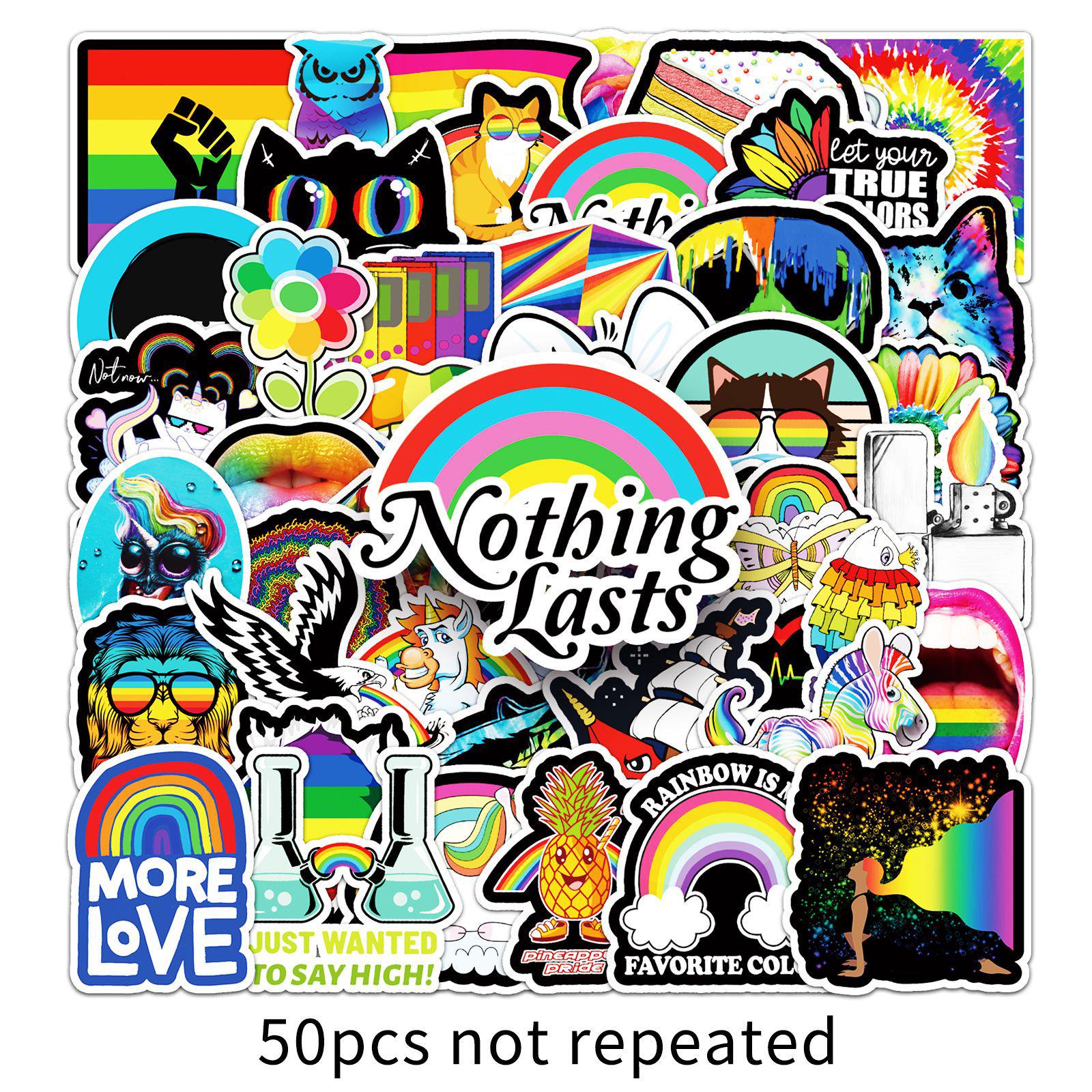 50 Creative Waterproof Stickers: Cool, Trendy Designs for Skateboards & Cars