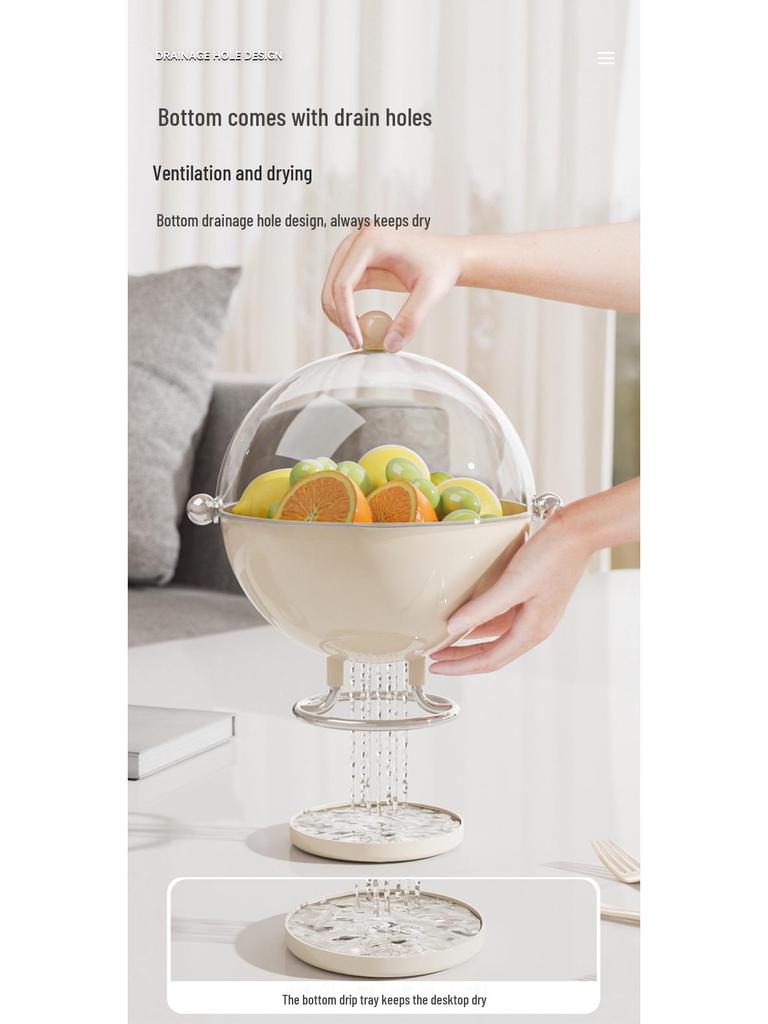 Elegant Fruit & Snack Bowl with Drainage - Perfect for Living Room Decor and Storing Dried Fruits & Candy