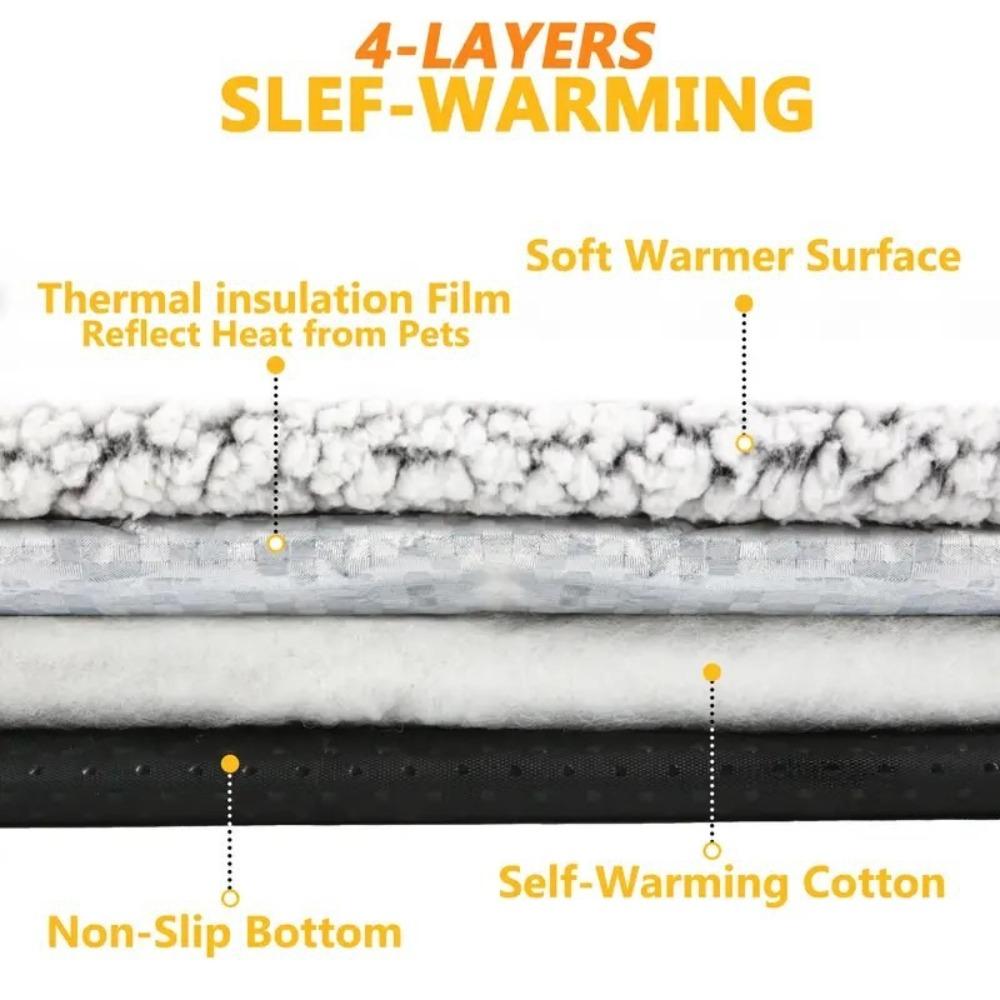Washable Self Heating Pet Pad Soft Winter Thermal Blanket Pet Heating Pad  for Indoor Outdoor