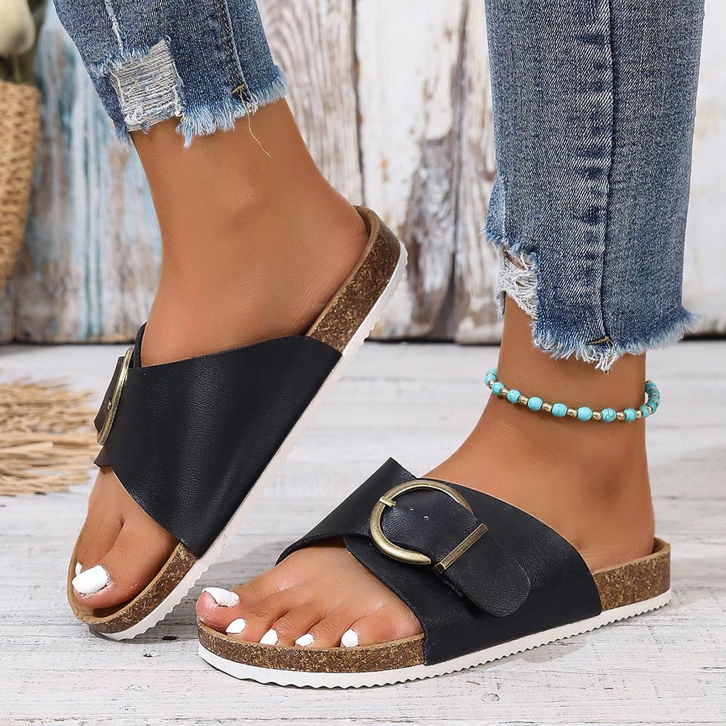 Women Slippers 2024 New Summer Beach Sandals Open Toe Flat Slippers Comfortable Fashion Casual Shoes for Women Slides Women