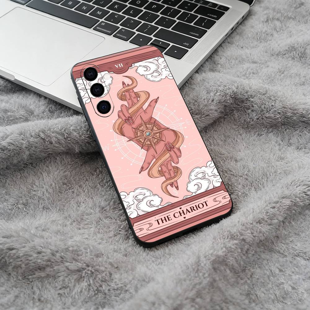Tarot Aesthetic Phone Case For Samsung Galaxy A73,A71 A72,A70,A53,A52,A51,Soft Silicone Black Cover
