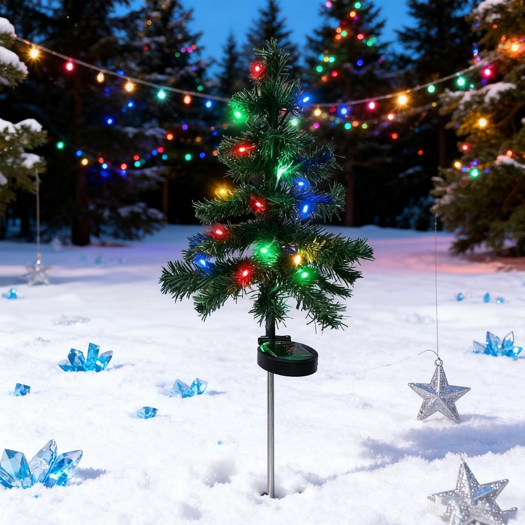Solar Christmas Tree Garden Lights Outdoor Christmas Decorations, 8 Modes, Suitable For Pathways, Patios And Courtyard Holiday Lighting