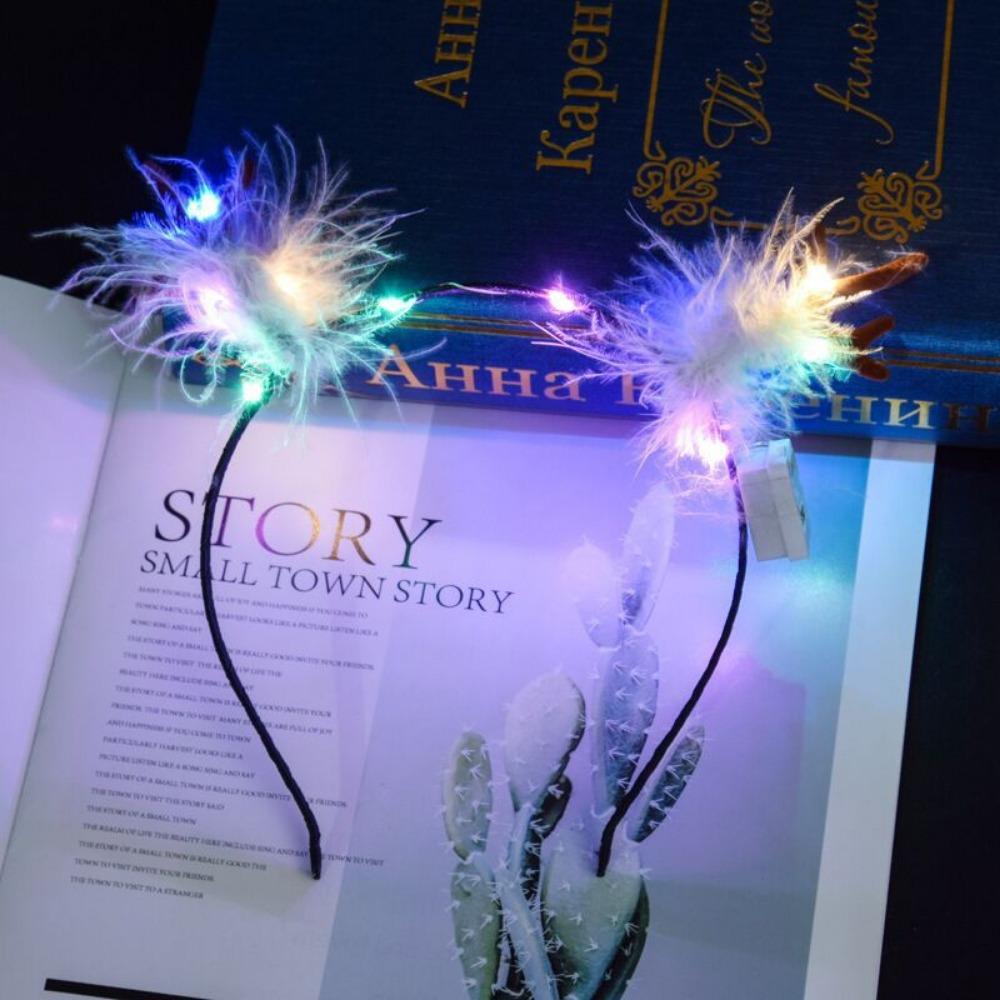 Svítící čelenka Čelenka Čelenka do uší kočky z liščí kožešiny