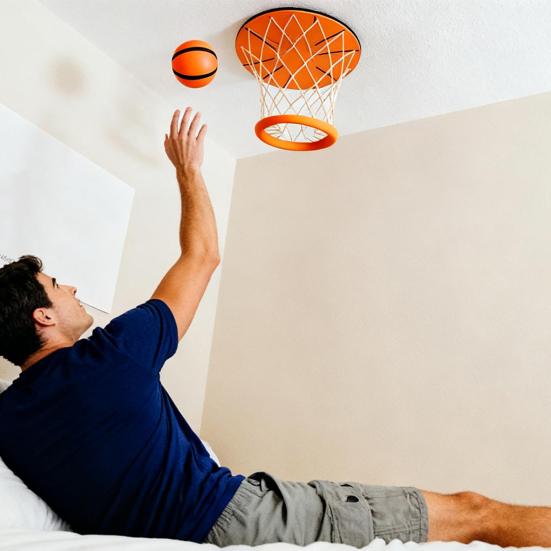 1/2 Набори Іграшка Баскетбольне кільце для стелі з 1/2 м'ячами Підвісна міні-баскетбольна гра для приміщень Зняття стресу Дитяча баскетбольна іграшка-мішень