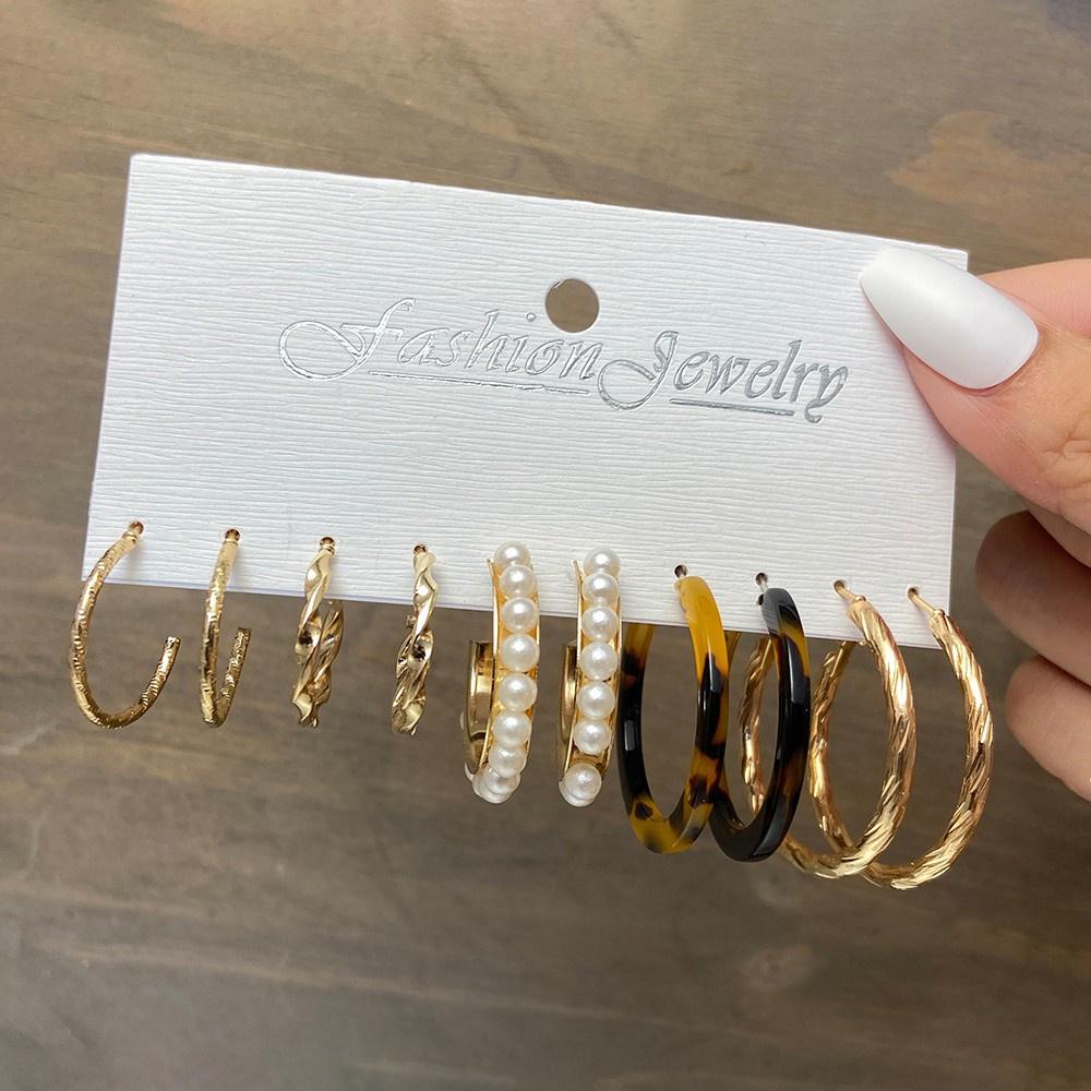 IF ME Korean Butterfly Pearl Stud Earrings Fashion Leopard Hoop Earring Women Jewelry Accessories