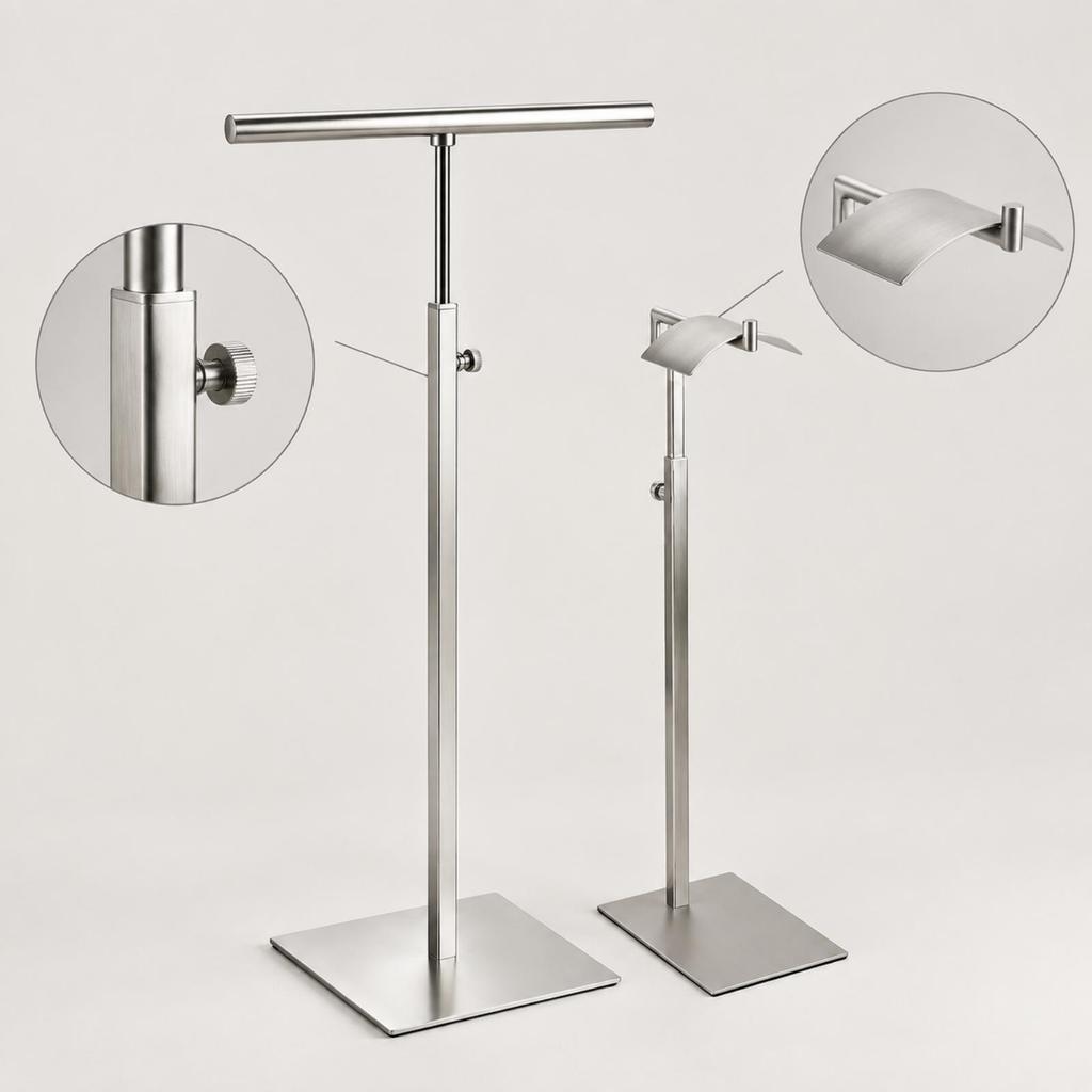 Stainless Steel Handbag Display Stand Stable Single Bag Sturdy for