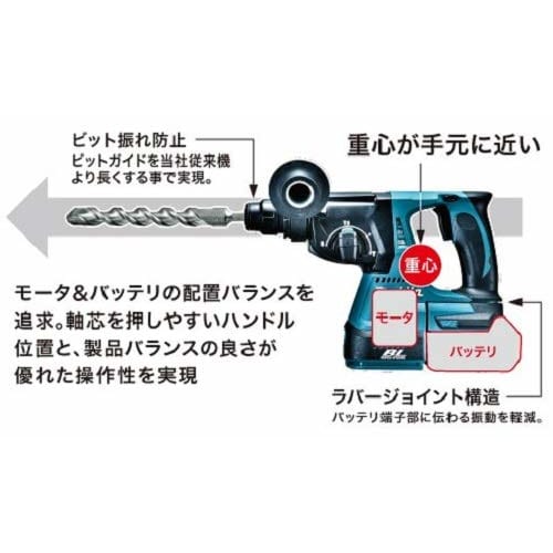 Makita Rechargeable Hammer Drill 18V 24mm/Chiseling SDS+ Battery Charger Sold Separately HR244DZK
