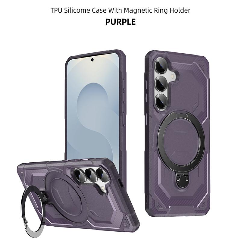 Magnetic Armor Phone Cases For Samsung S25 S24 S23 Plus  S21 Ultra FE For Galaxy S22 Wireless Charging Stand Protection Cover Funda