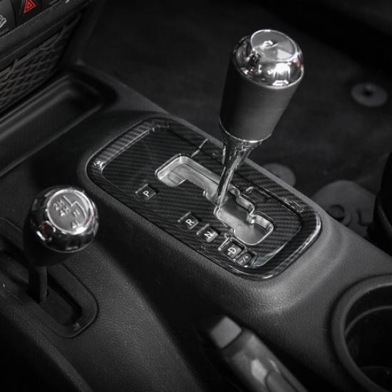 Central Gear Shift Panel Decoration Cover Trim for Jeep Wrangler JK Carbon Fiber