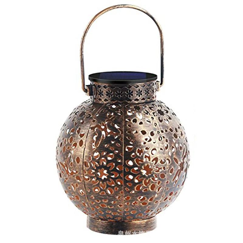 Solar-Powered Iron Tree Lamp: Decorative Outdoor Hanging Lantern