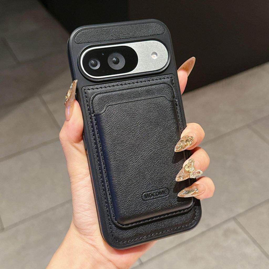 Google Pixel 10Pro XL Pindun Leather Case: Magnetic Card Holder with 9 Card Slots & Wireless Charging