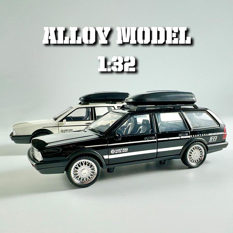 1/32 Volkswagen Santana Alloy Model Car, Cool Sound and Light, Strong Return, Exquisite Desktop Ornaments, Christmas Gifts