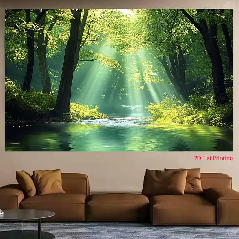2D Enchanted Woodland Morning Ray Backdrop Outdoor Nature Decor Background Cloth
