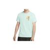T Shirts Men's Light Green Crew Neck Moderate Straight Fit CZ8391-307