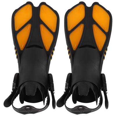 2pcs Adjustable Snorkel Fins Soft TPR Open Heel Long Diving Flippers for SwimmingXL