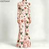 Women Christmas Flare Jumpsuit Candy Cane Snowflake Pattern Bell Bottom Skull Bodysuit Halloween Xmas Clubwear Party Costume