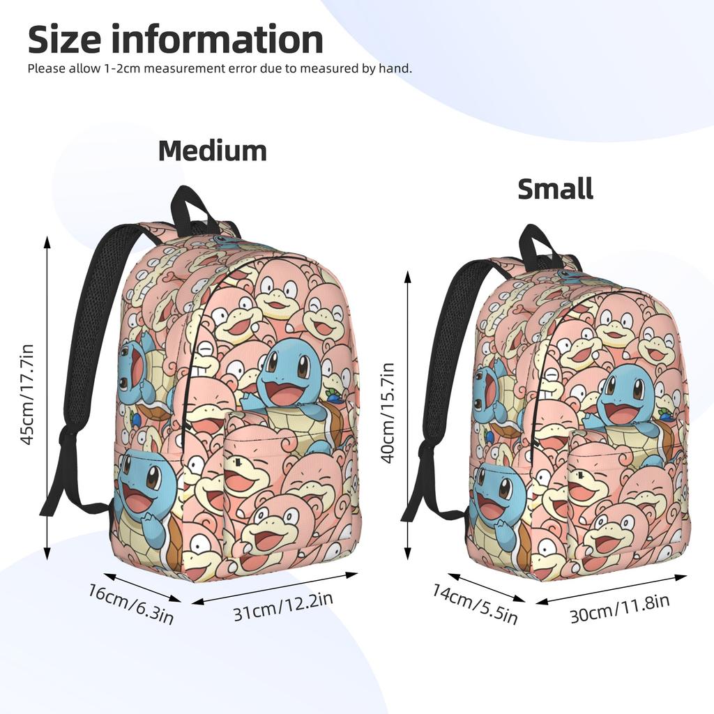 Fashion Cartoon Pokemon Theme Backpack  Mochilas Solid For Work Sturdy Shoulder Rucksack