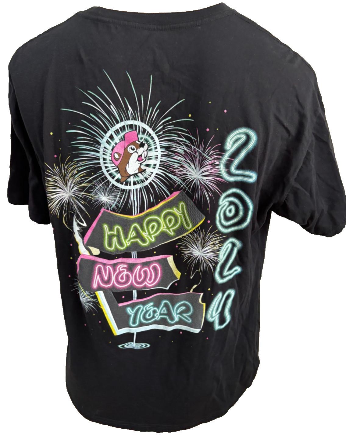 Buc-ees Beave Black Happy New Year 2024 short sleeve T Top womens S Small Unisex T-Shirt XXL