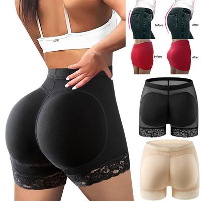 Butt Lifter Padded Lace Panties for Women Seamless Hip Enahncer Laced Body Shaper Tummy Control Boyshort Underwear