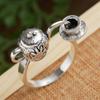 1PC Vintage Temperament Floral Pattern Pouring Teapot Geometric Adjustable Opening Ring For Men Fashion Jewelry Accessories