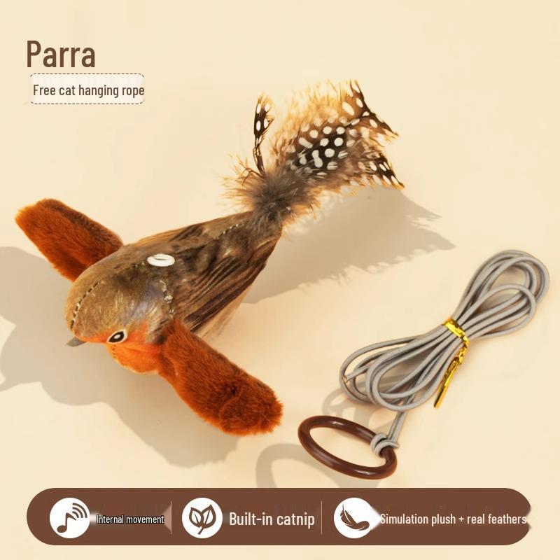 

Self-Playing Bird Sound Cat Teaser Stick - Scratch & Bite Resistant Kitten Toy
