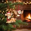 Weihnachtsbaum-Hängezubehör 12/24 Stück 2D Holzornamente Waldtier-Dekorationen Waldtür-Dekorationen Kreaturen-Ornament für