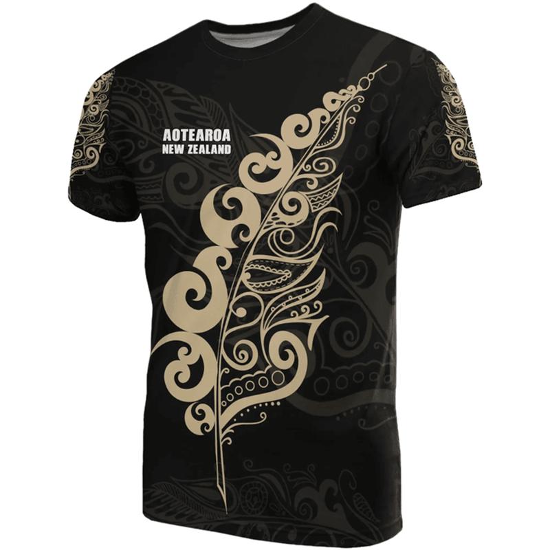 New Zealand Flag Map Graphic T Shirts Silver Fern National Emblem