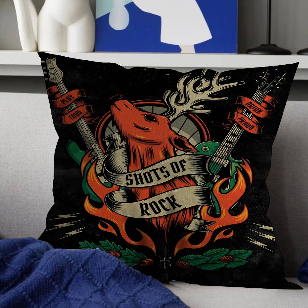 Classic Jagermeister Tin Sign Bar Pub Cushion Cover Decorative Pillow Sofa Home Decor Case Pillow Cases