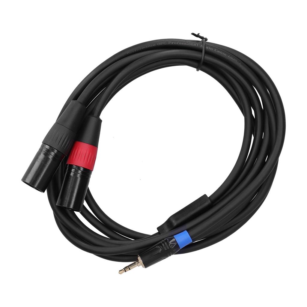 3.5mm Stereo Male To Dual 2 XLR Male Plug Connector Converter Adapter Cable Cord