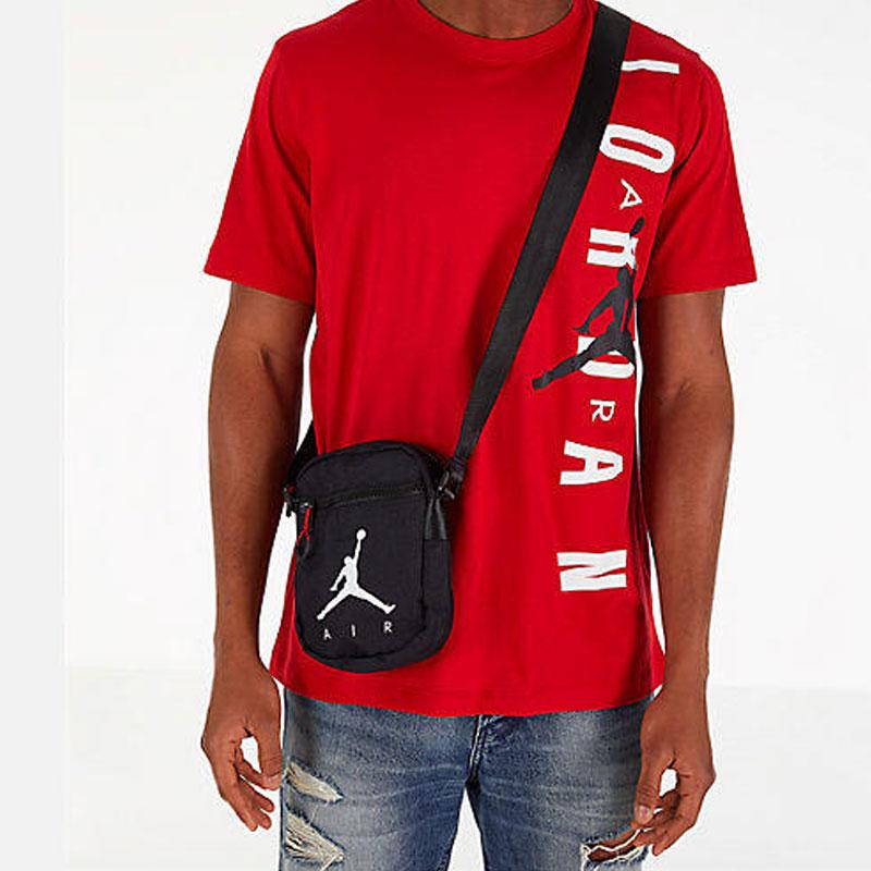 Jordan Basic Logo Zipper Polyester Phone Bag Shoulder Crossbody Bag Small Unisex bags Black CK3835-010