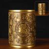 1pc Metal lucky character pattern pen holder Teacher's Day Gift Chinese style, Office desktop decorations, Pencil holder