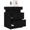 Nightstand Black Oak Effect 35 x 39 x 55 cm Engineered Wood