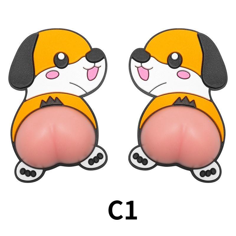 

1Pair 3D Animal Wall Stickers Car Sticker Car Door Collision Avoidance Cute Butt Body Anti-scratch Home Decor Anti-collision