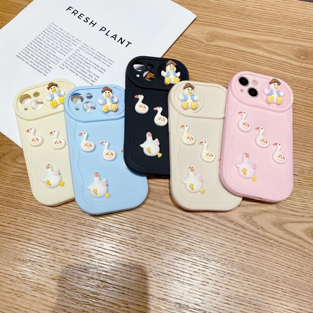 Wavy Push Windows Suitable for Apple 15 Sliding Windows DIY Duck Soft Shell IPhoneX/16 14 Soft Shell Mobile Phone Case