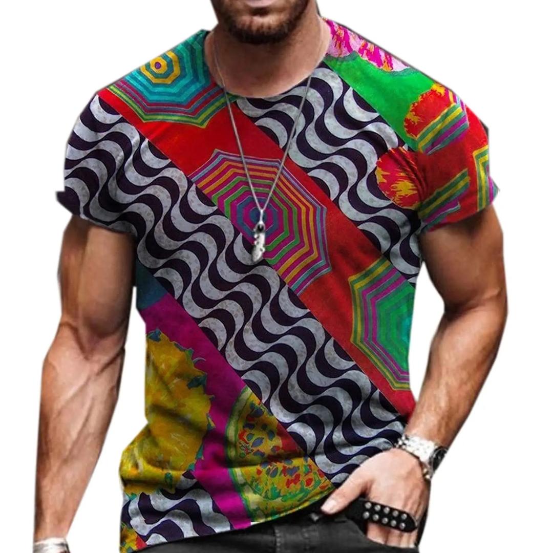 

Чоловіча жіноча футболка Барвисте абстрактне мистецтво 3D-принт Святковий вуличний одяг Топи Harajuku Трійники Одяг Літні топи S