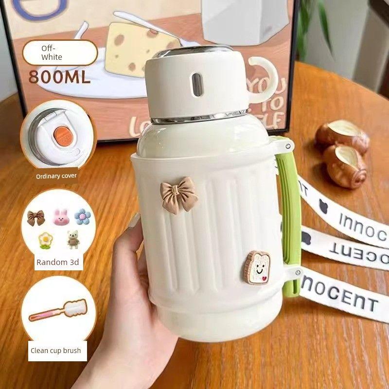 Large-Capacity Thermos Cup 2025 New Model for Male and Female Students, High-Looking 316 Stainless Steel Outdoor Portable Tea-Making Kettle