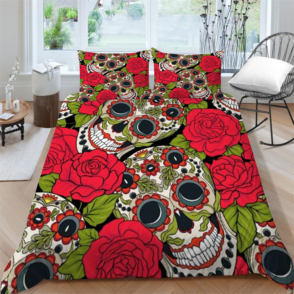 3D Totenkopf Bettwäsche Bettdecke Abdeckungen Home Bettwäsche Teenager Bequeme Bettdecke Bettbezug Set Polyester Bettwäsche Anzug
