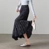 SOFSIL 2026 Spring Pleated Print A-Line Midi Skirt