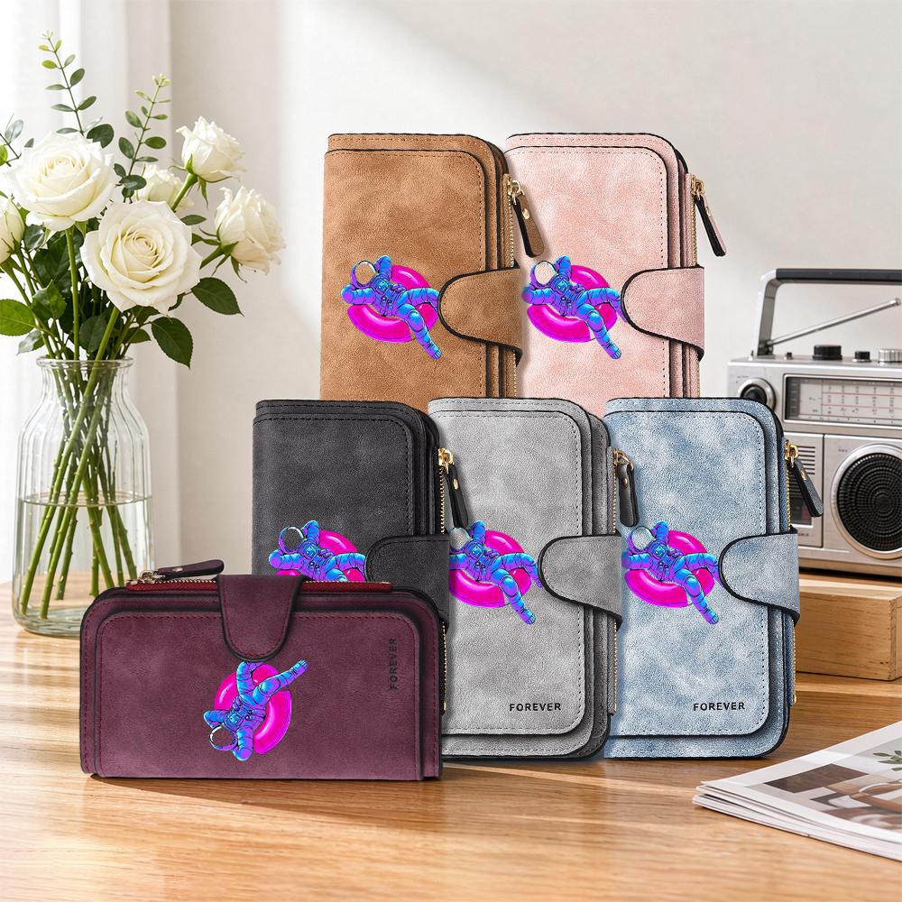 Astronaut Print Long Wallet Portable Fashion Purse Forever Design Casual Card Holder