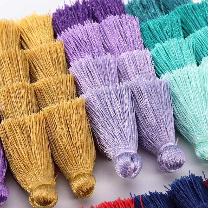 4pcs 80mm Polyester Silk Tassel Colorful Four Layer Tassel Fringe For DIY Crafts Earrings Clothing Bags Decoration Accessories