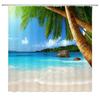 3D Shower Curtain Sunny Beach Seaside Landscape Printed Bathroom Curtain Waterproof Fabric With Hooks Home Decorate Bath Screen