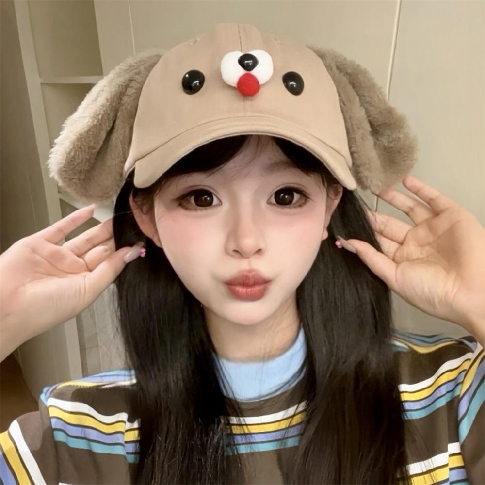 Cute Girl's Sun Hat Puppy Ears Duck Tongue Cap Lovely Women's Baseball Cap  Spring