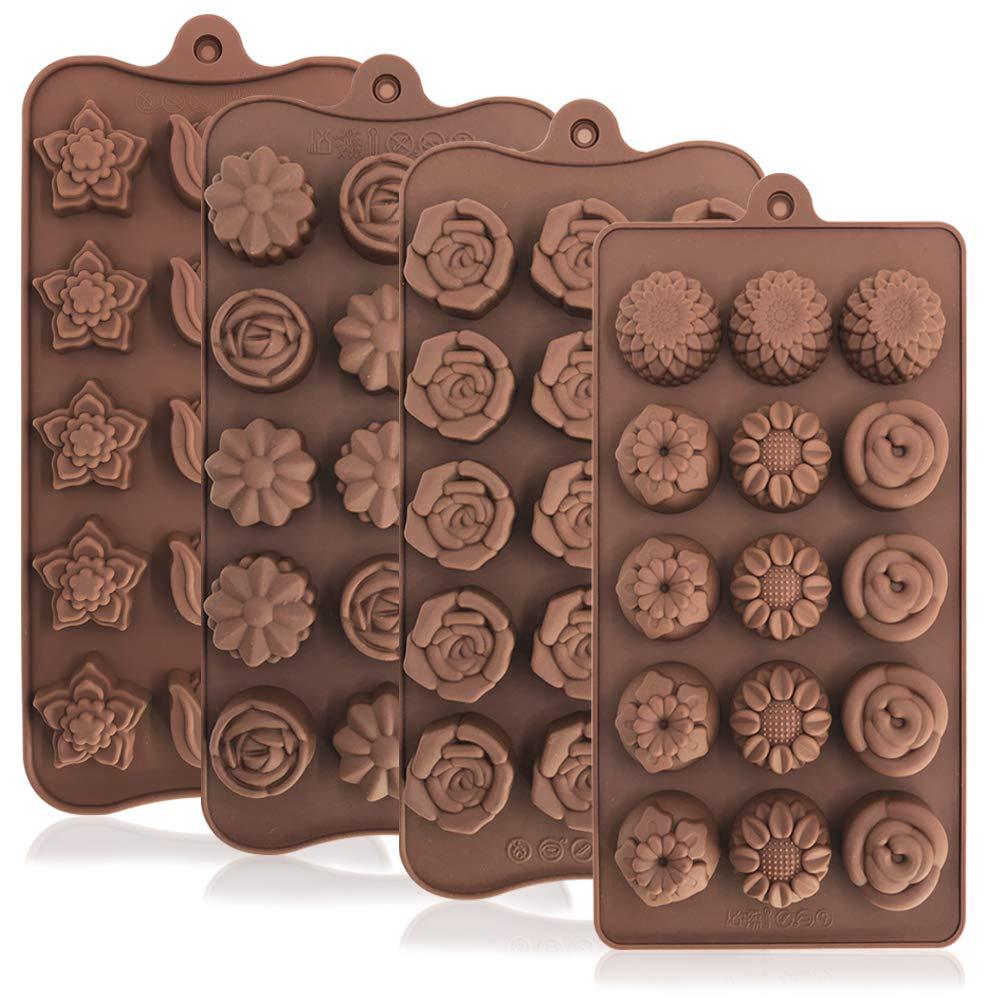 Flower Chocolate Silicone Mould DIY Mini Letter Dinosaur Fondant Mold Jelly Cookies Candle Making Children's Party Cake Decor