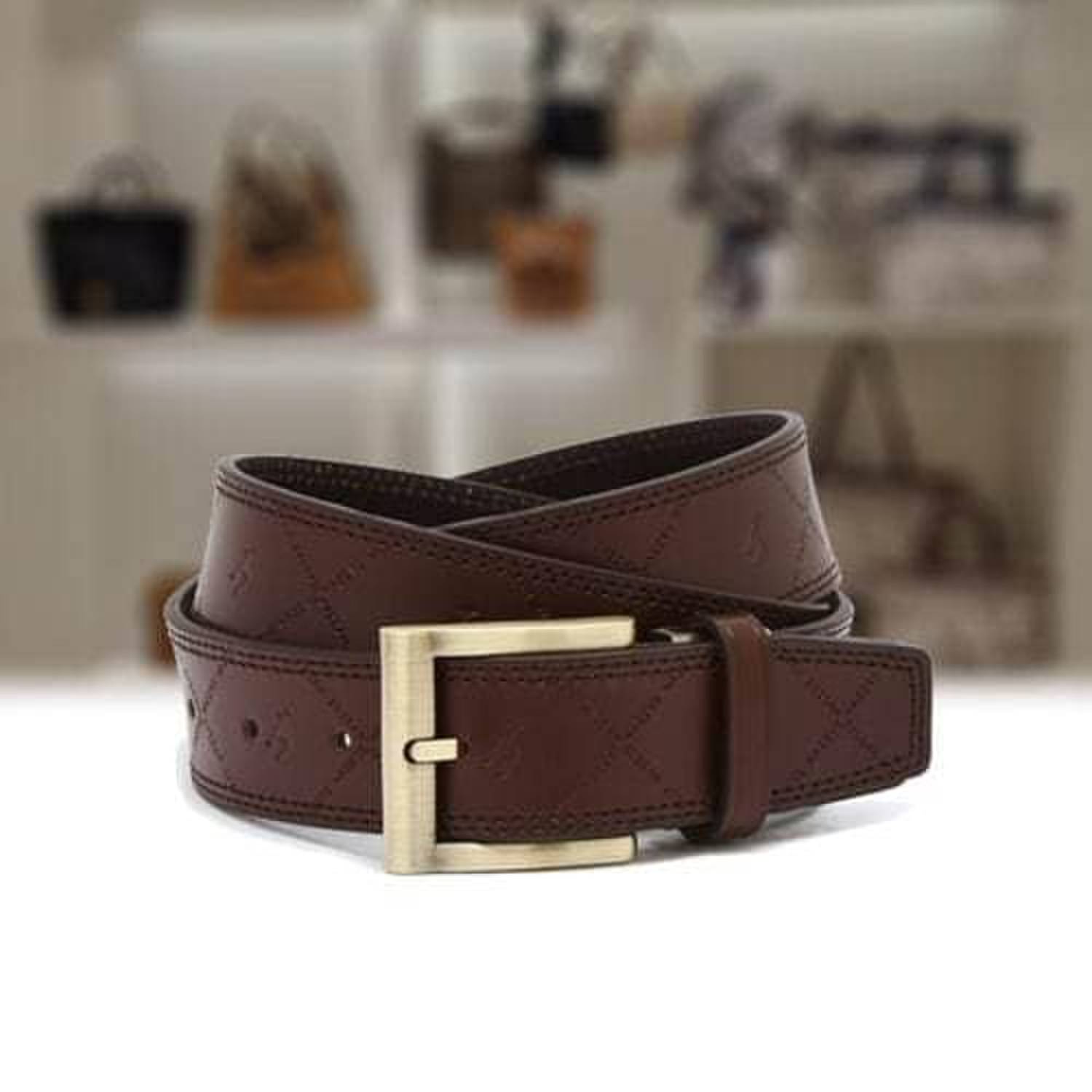 [HAZZYS] Brown Solid Cowhide Belt HJBE5F013W3