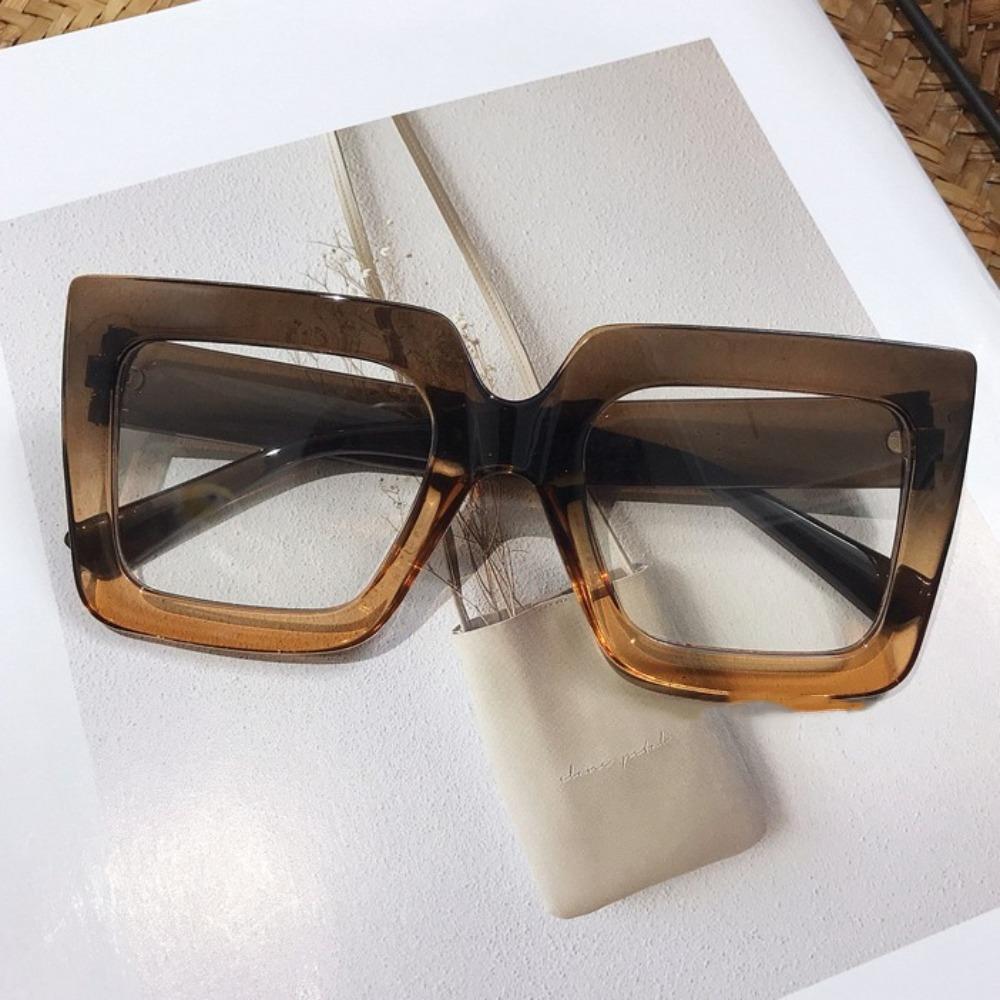 Oversized Frame Anti-Blue Light Glasses Transparent Plain Glasses Ins Square Eyeglasses Lady