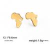 My Shape Mini Afrika Herz Ohrstecker für Damen Mädchen Goldfarbe Edelstahl Hohl Afrikakarte Stecker Ohrring Modeschmuck