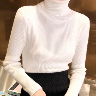 Neuer, stilvoller Strickpullover mit langen Ärmeln als Basic für Herbst und Winter, figurbetont, eng anliegend und warm, Rollkragenpullover für Damen