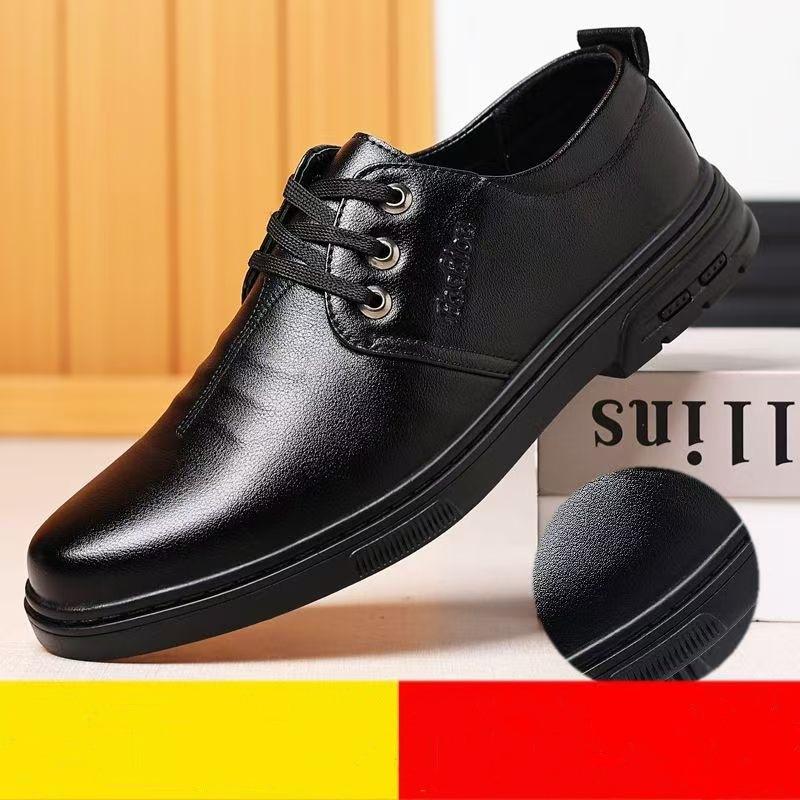 

Ботинки из натуральной кожи, осенние мужские повседневные деловые кожаные туфли с одной педалью, мягкая кожаная подошва, дышащая, удобная рабочая обувь 39