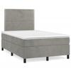 3142953 vidaXL Divan Bed and Mattress Light Grey 120x200cm Velvet