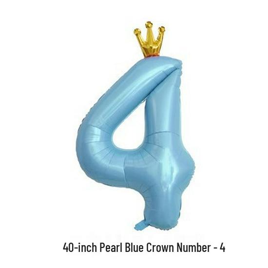 40-inch Blue Number Balloons 123456 Foil for First Birthday or 100 Days - Kids Party Decoration